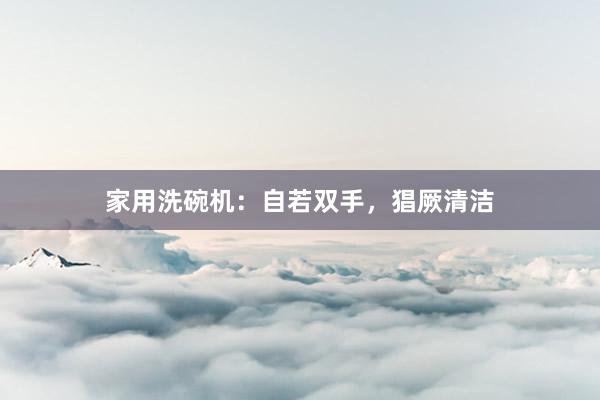 家用洗碗机：自若双手，猖厥清洁